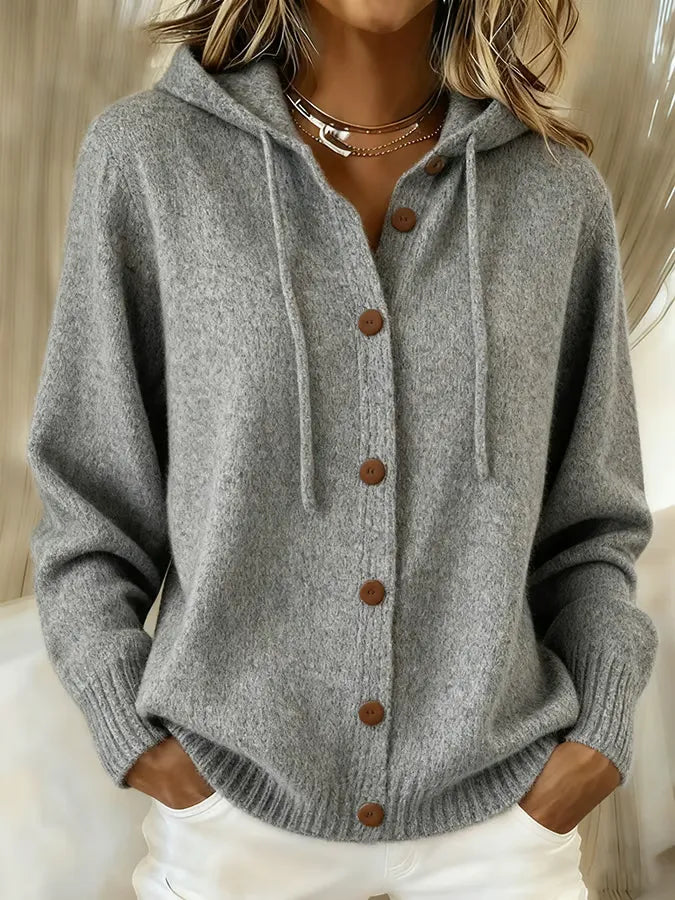 Brenda™ | Cosy Hooded Button-Up Cardigan