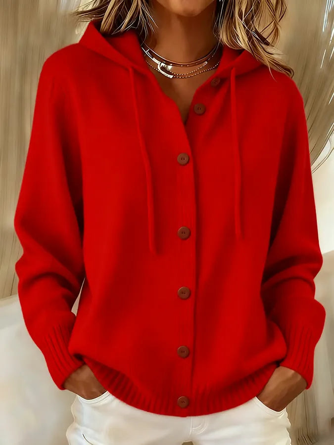 Brenda™ | Cosy Hooded Button-Up Cardigan