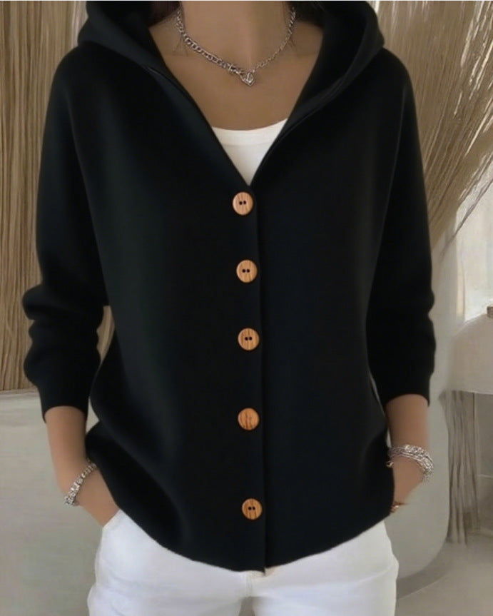 Darienne™ | Hooded Cardigan with Button Details