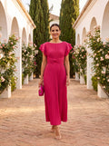 Seraphina™ | Pleated Maxi Dress with Tie Waist
