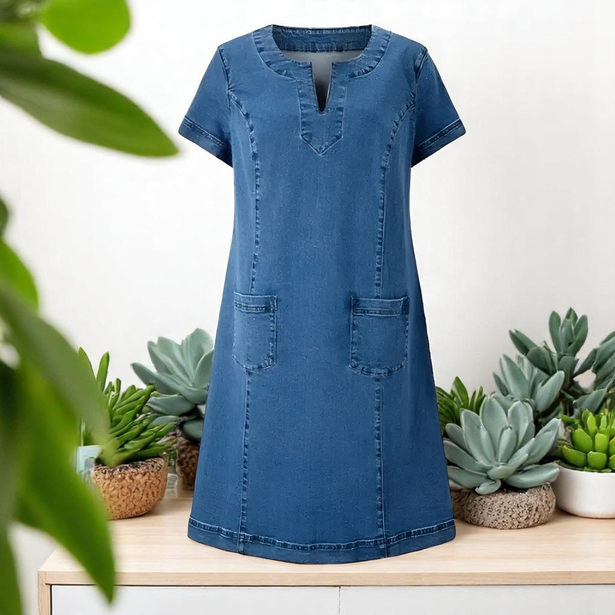 Claire™ | Cozy Denim Dress