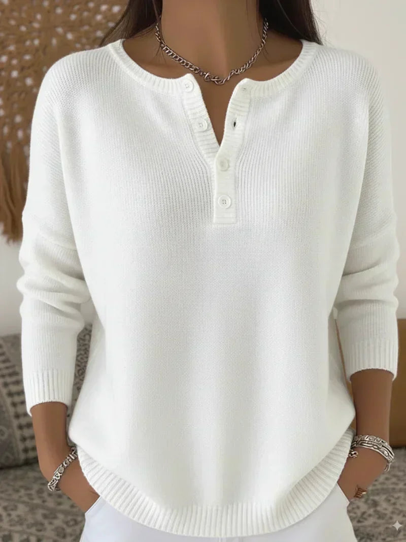 Helena™ | Henley Button-Up Jumper