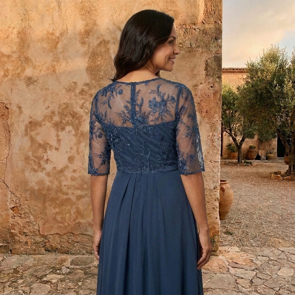 Lola™ | Lace Bodice Chiffon Dress