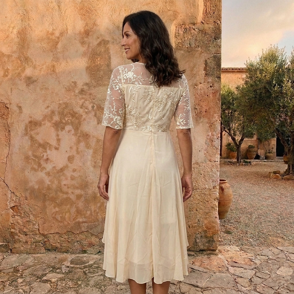 Lola™ | Lace Bodice Chiffon Dress