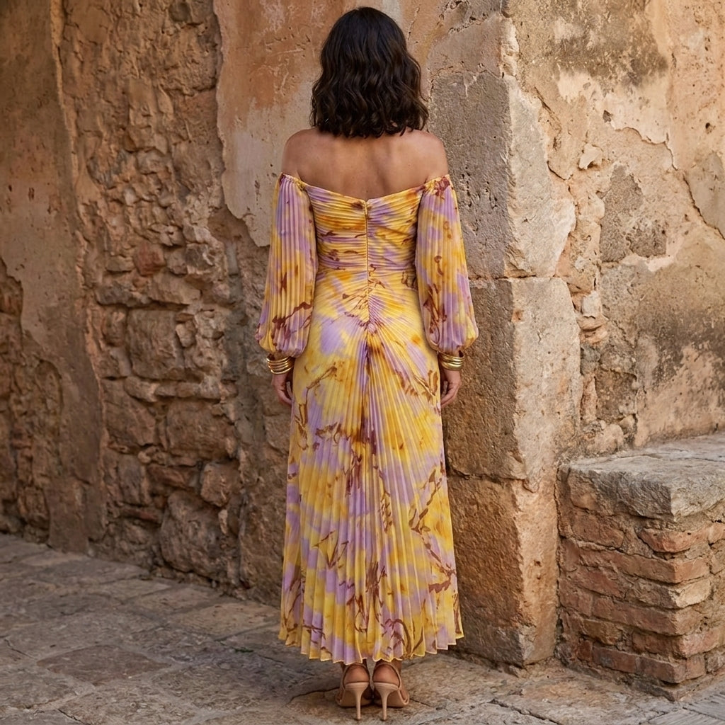 Gregoria™ | Deep V-Neck Floral Maxi Dress