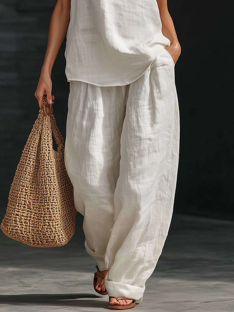 Zoe | Sleeveless Blouse with Wide-Leg Trousers