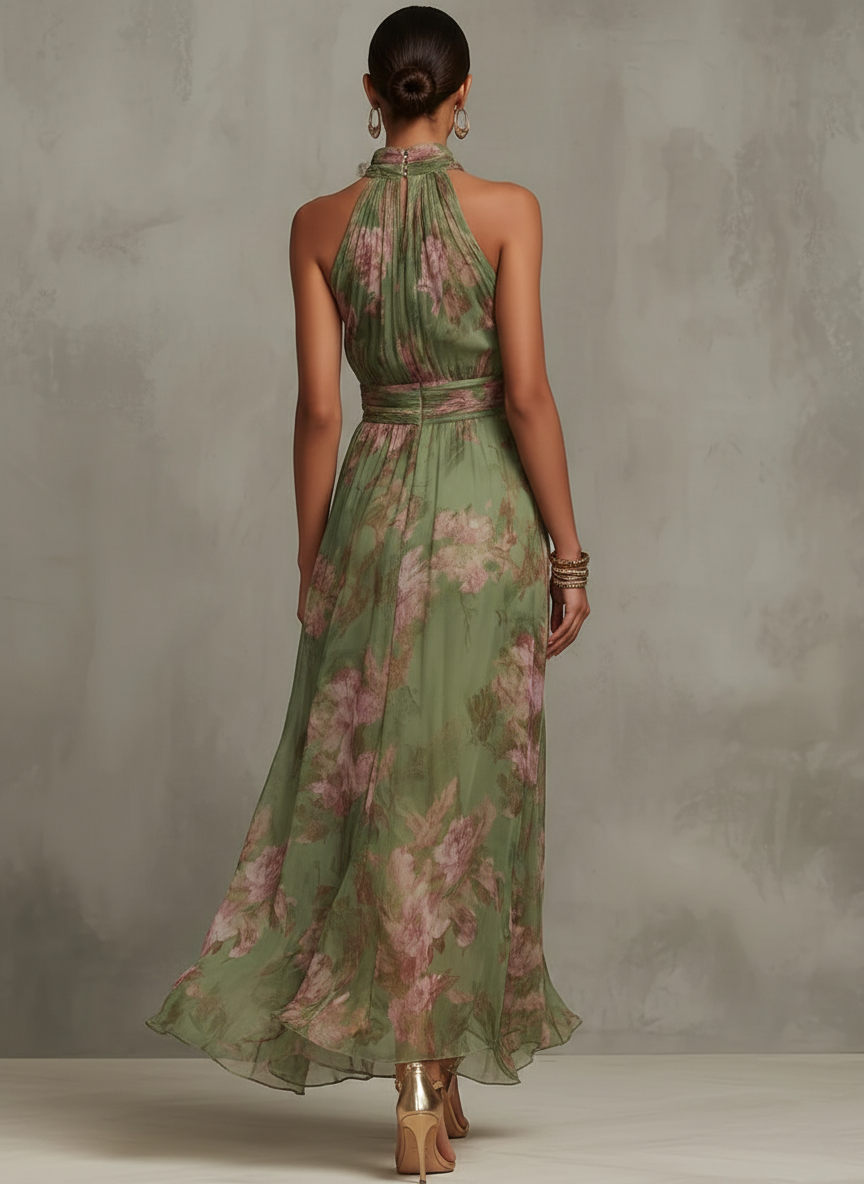 Lidia™ | Floral Halter Maxi Dress