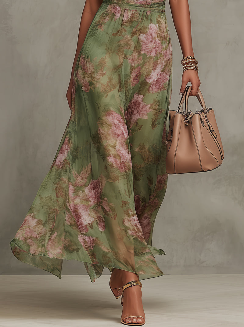 Lidia™ | Floral Halter Maxi Dress