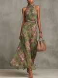 Lidia™ | Floral Halter Maxi Dress