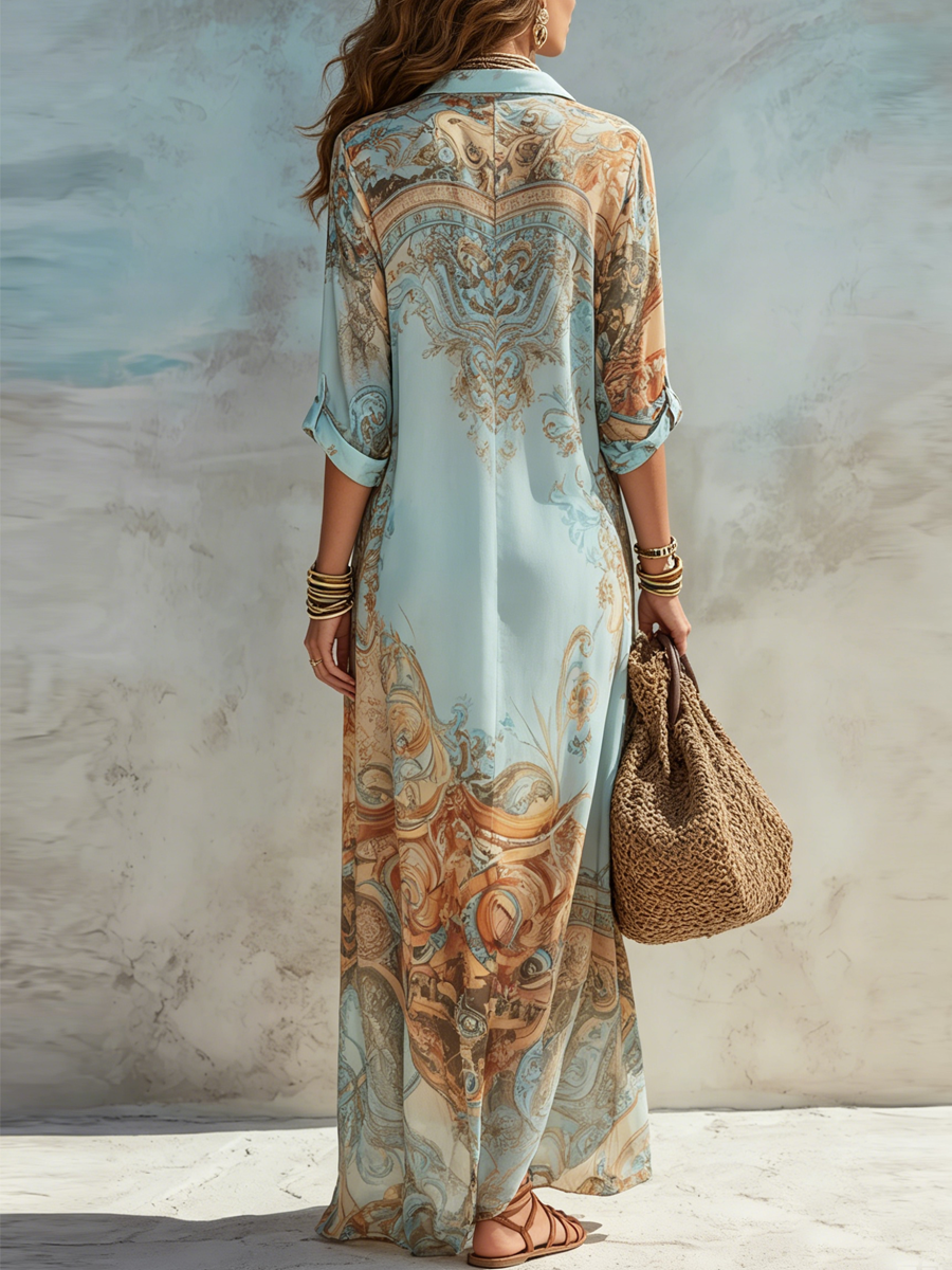 VALERIA | Floral Maxi Dress in Blue for Your Holiday Getaway
