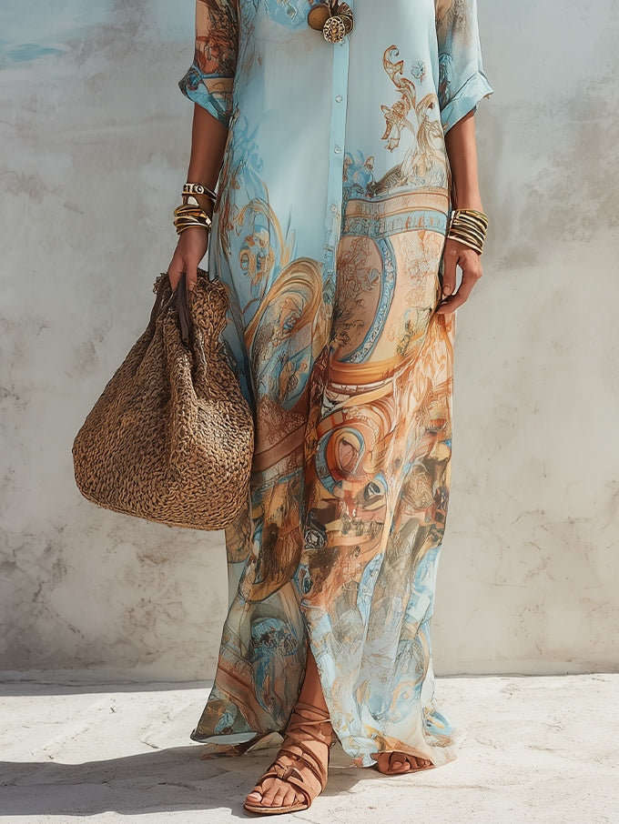 VALERIA | Floral Maxi Dress in Blue for Your Holiday Getaway