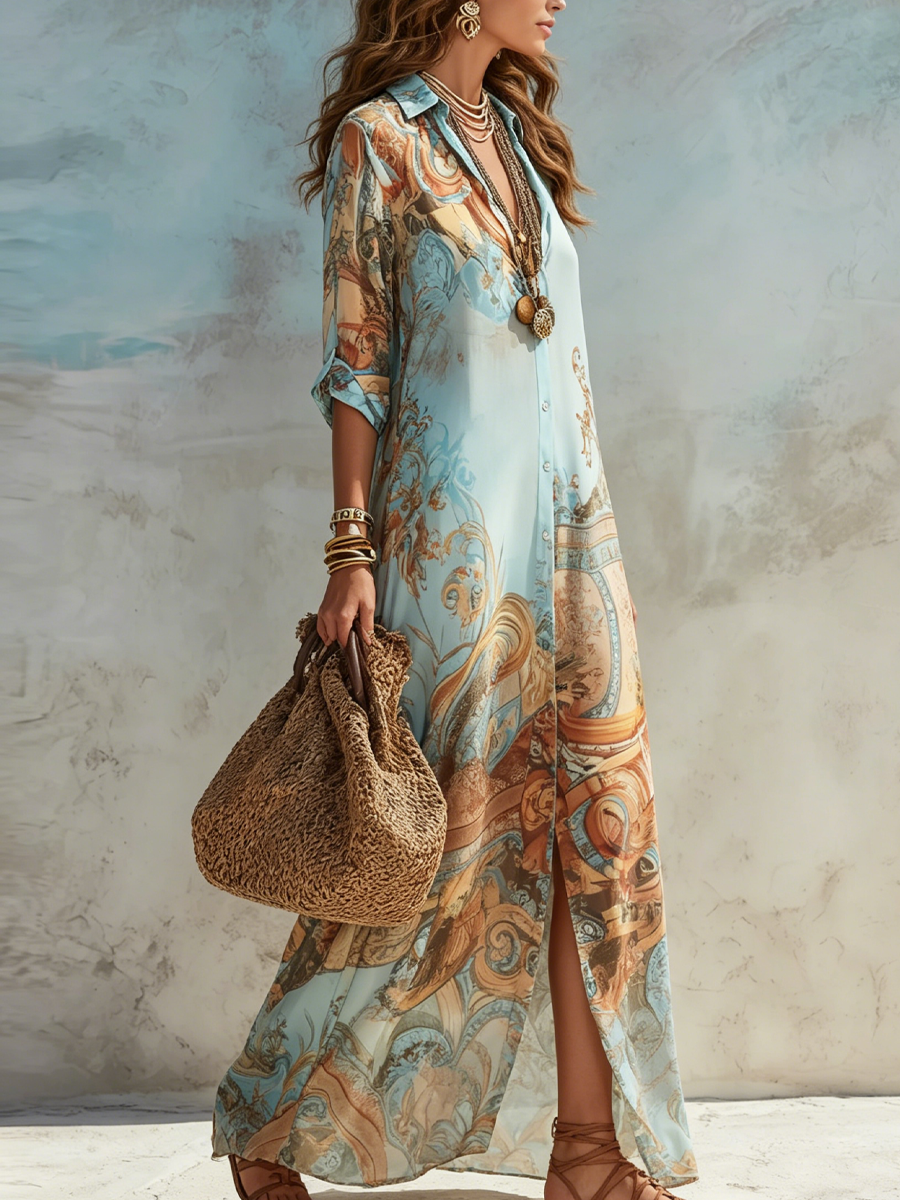 VALERIA | Floral Maxi Dress in Blue for Your Holiday Getaway