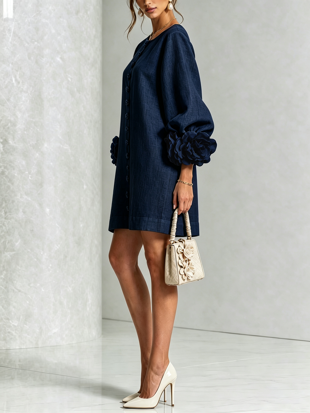 Florence | Floral Print Button-Up Mini Dress