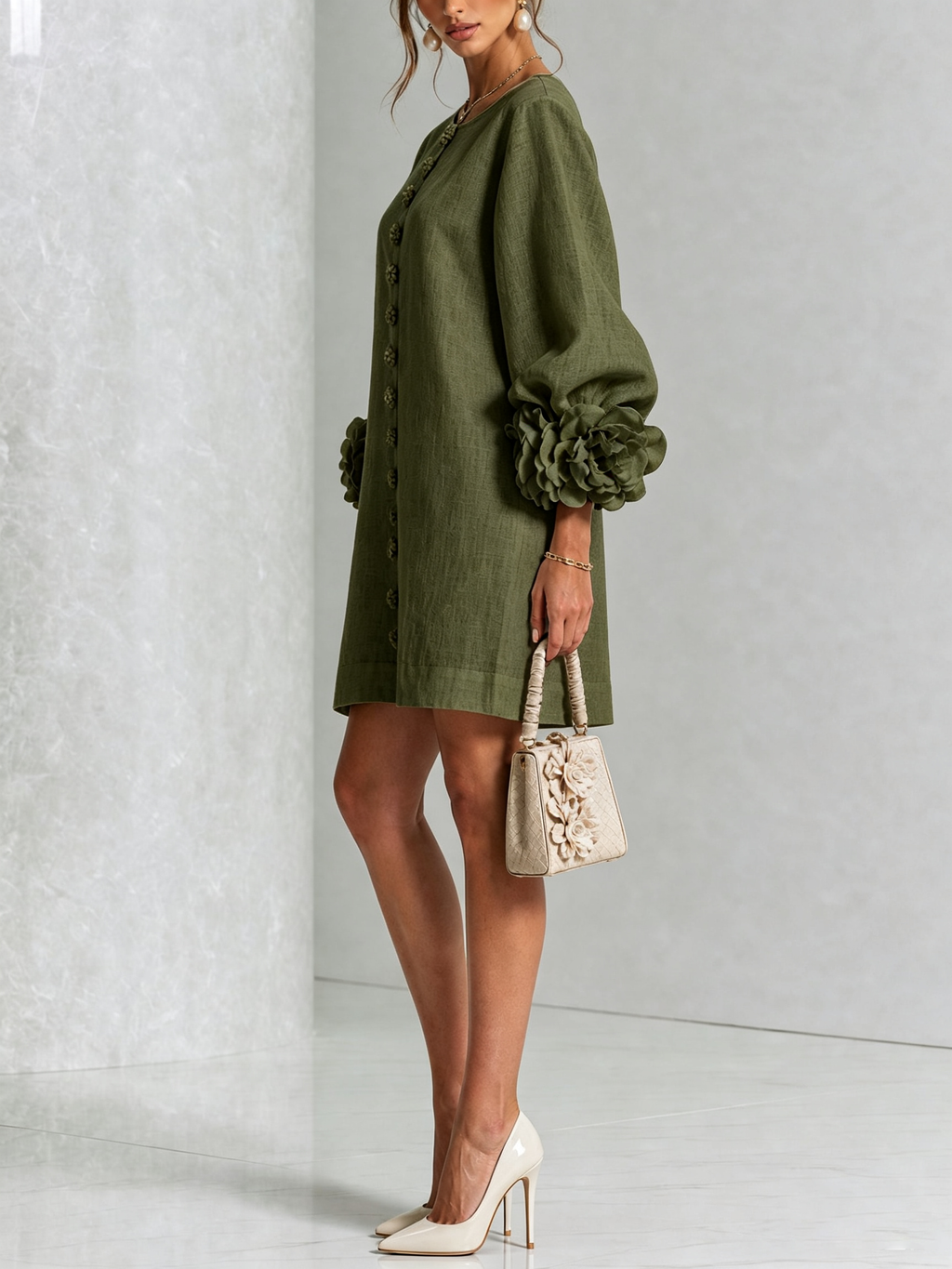 Florence | Floral Print Button-Up Mini Dress