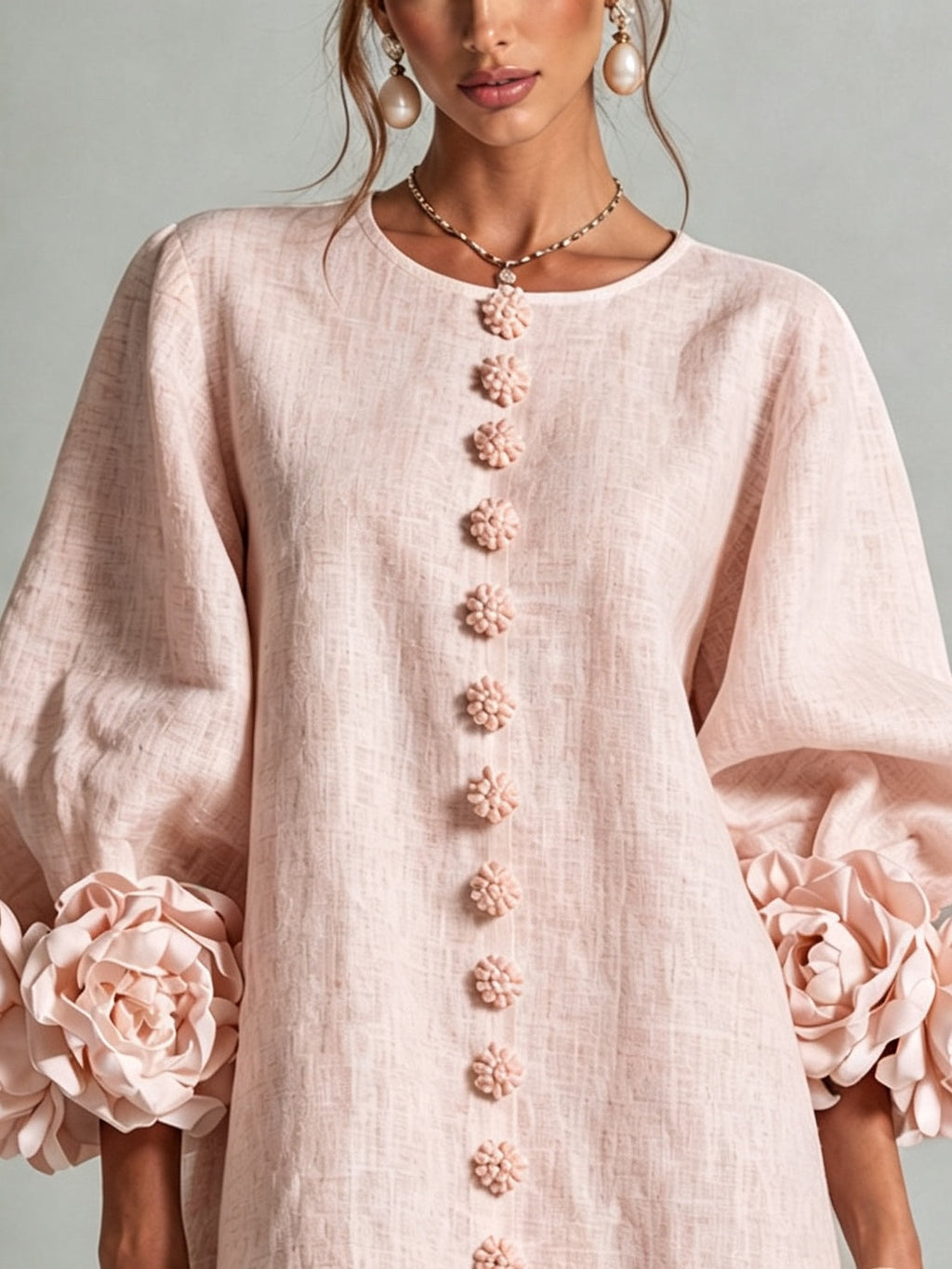 Flora | Floral-Trimmed Statement Mini Dress