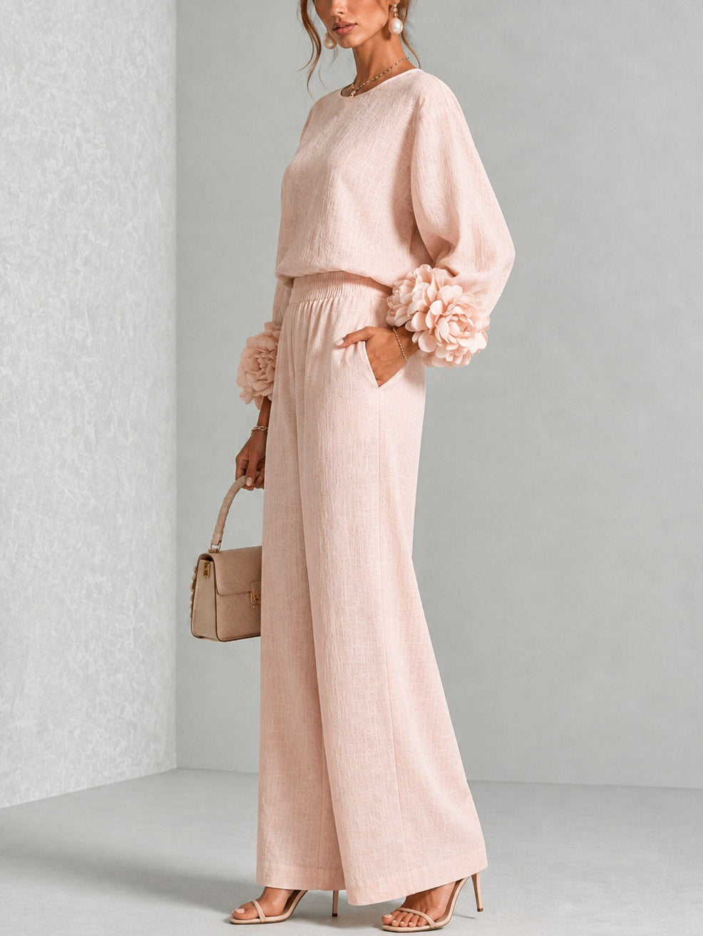 Carys | Floral-Cuff Two-Piece Set