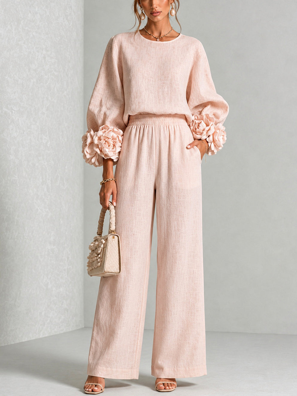 Carys | Floral-Cuff Two-Piece Set