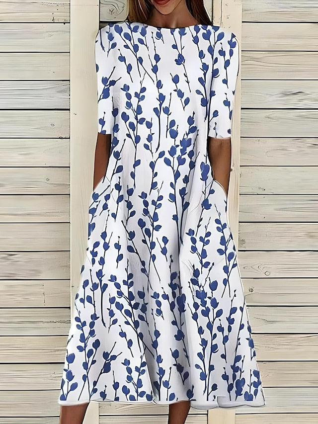 Ayla™ | Floral Midi Dress with Coastal Vibes