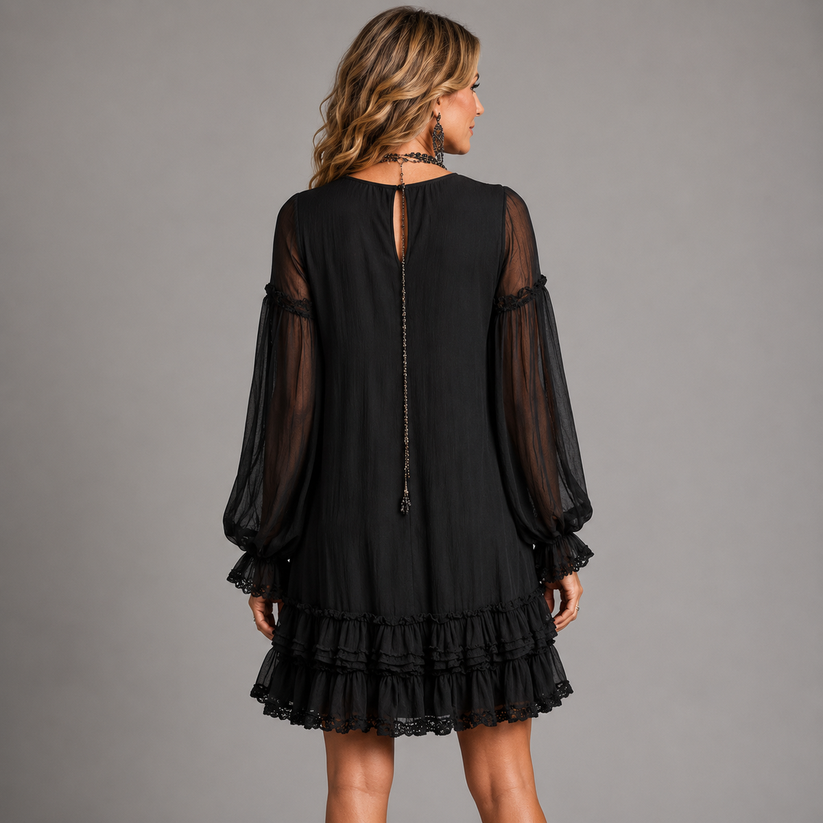 Oriella | Ruffle-Detail A-Line Mini Dress