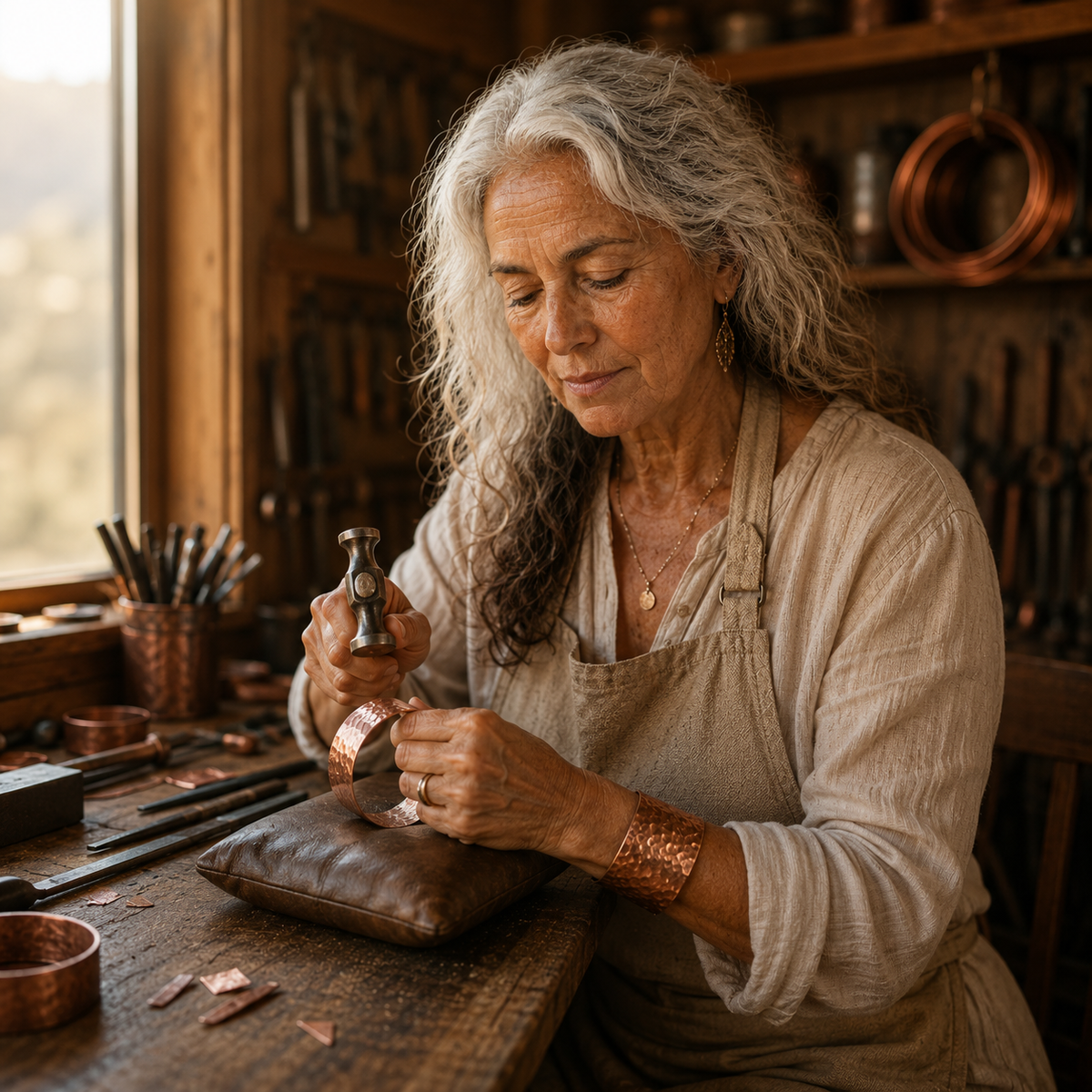 Shell Copper Earrings