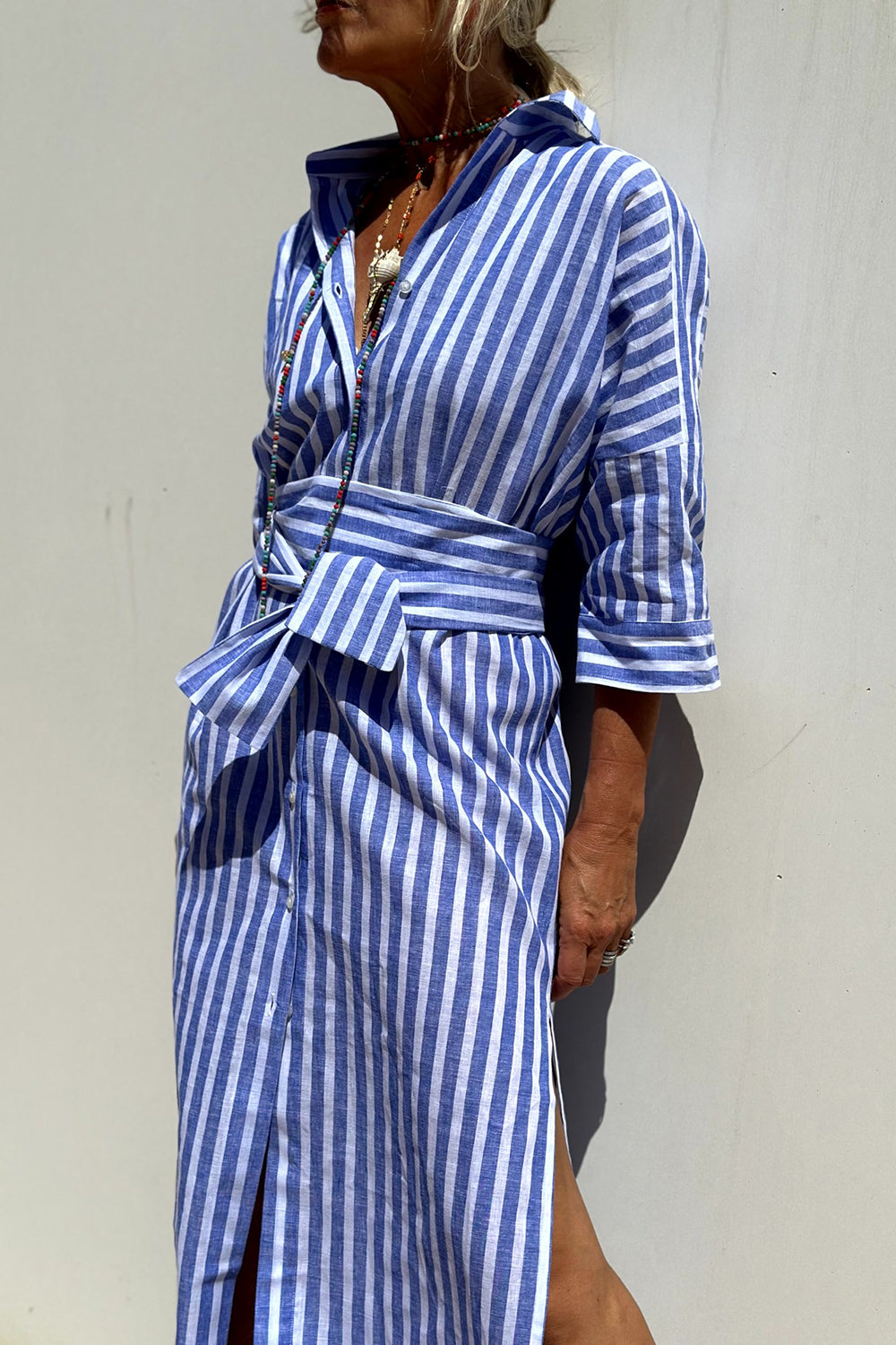 Sophia | Classic Striped Shirt Dress for Effortless Elegance