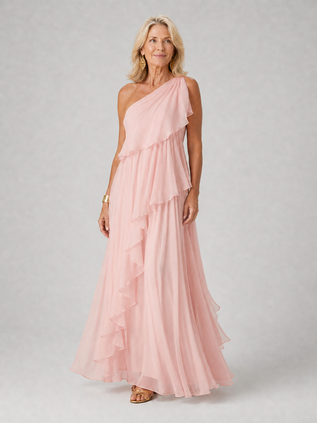 Victoria™ | One-Shoulder Ruffle Maxi Dress