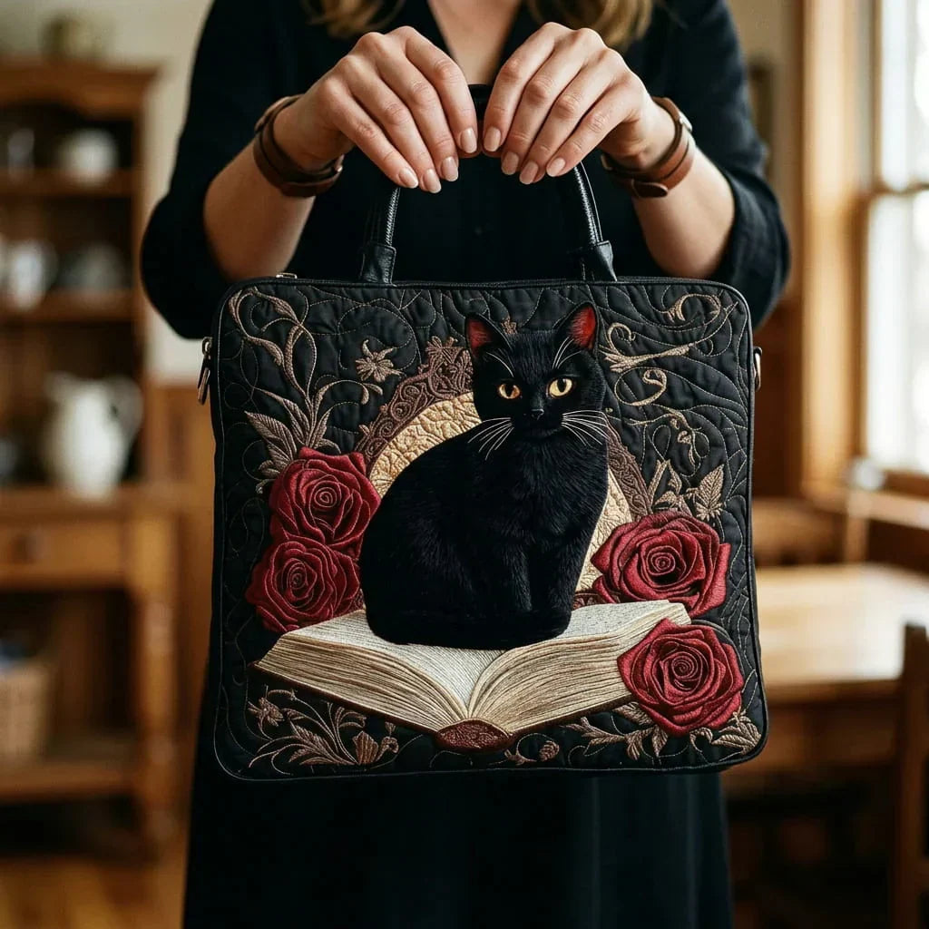 Women's Black Cat and Books Bag – Two Sizes