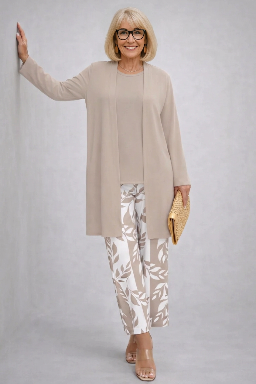 Jeryl three-piece co-ord set in cream
