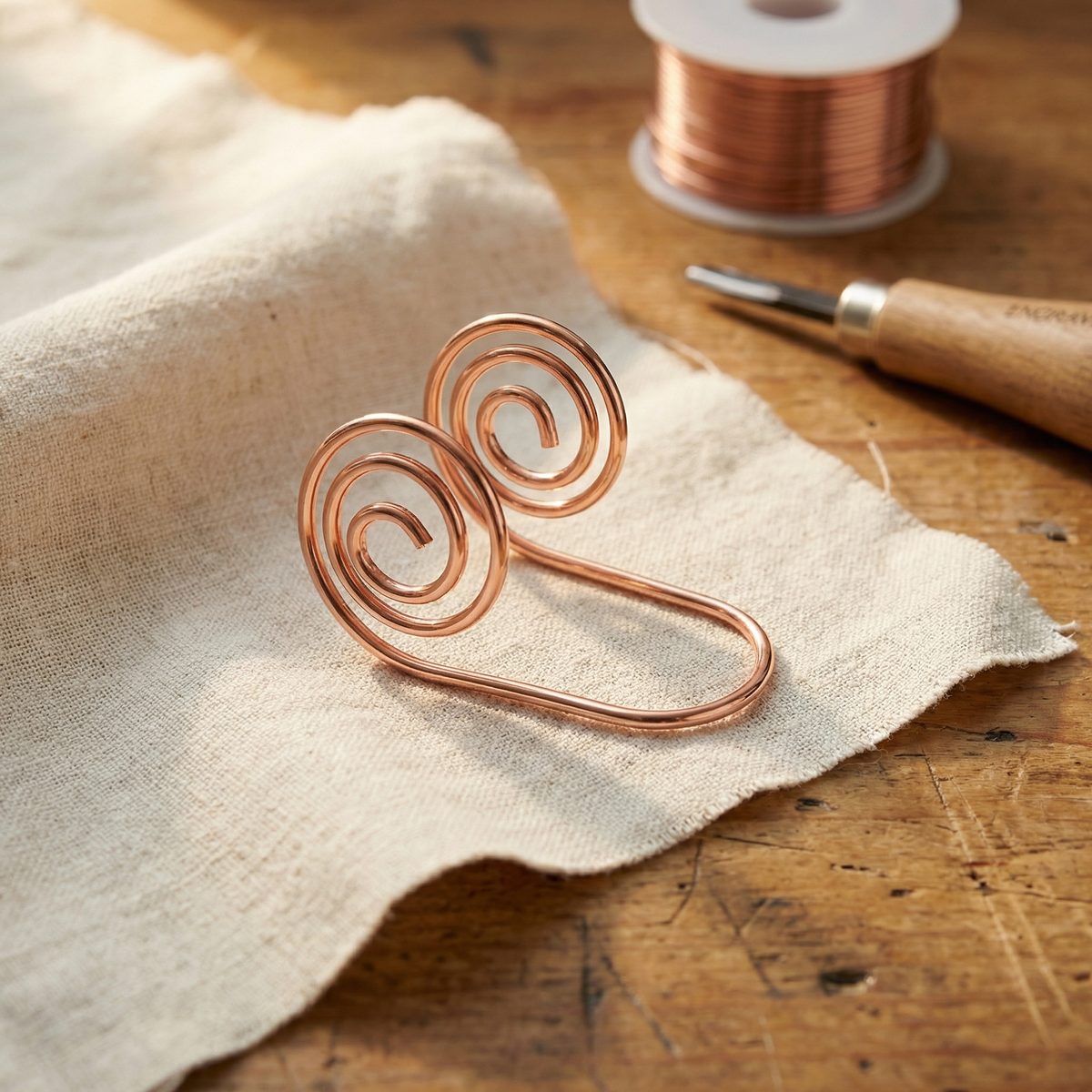 Interlace Copper Spiral Bracelet