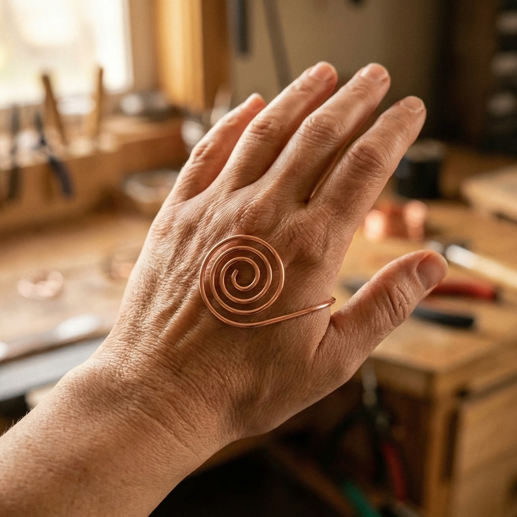 Interlace Copper Spiral Bracelet