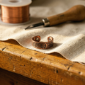 Obsidian Copper Ring