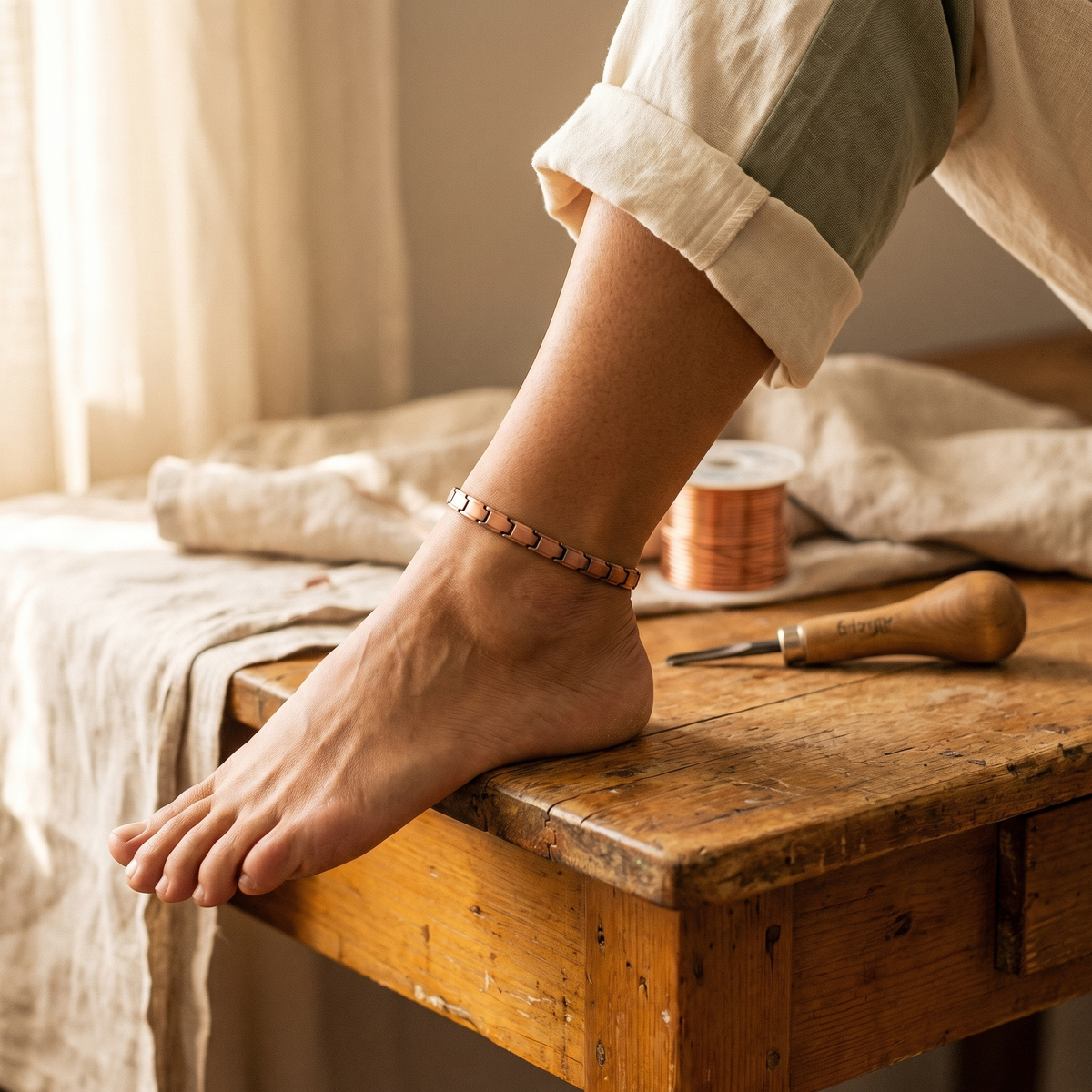 Cloud Copper Anklet