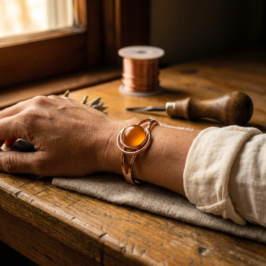 Orange Copper Bracelet