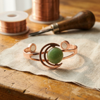 Green Sphere Copper Bracelet