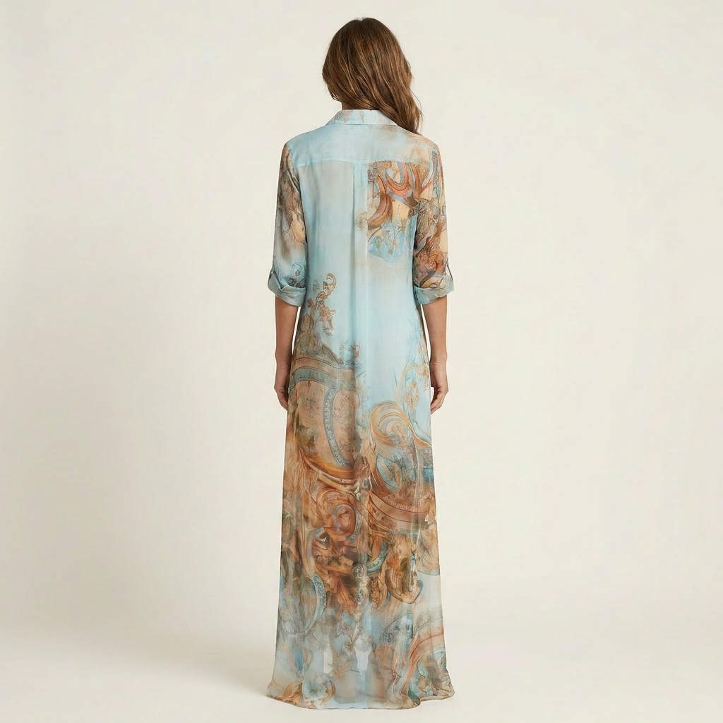 Lanie™ | Printed Maxi Shirt Dress