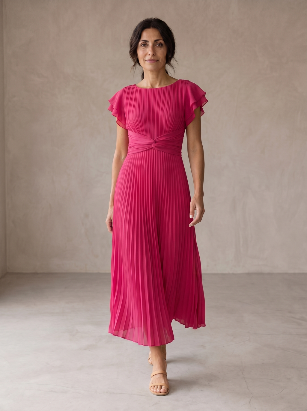 Seraphina™ | Pleated Maxi Dress with Tie Waist
