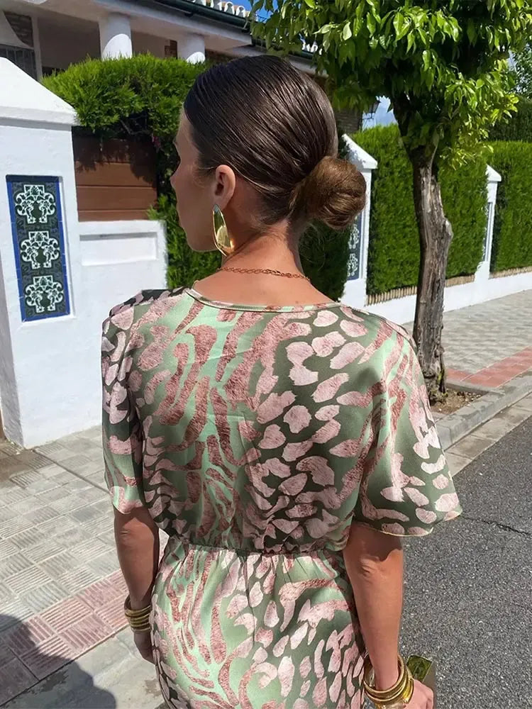 Higinia™ | Copper-Toned Midi Dress