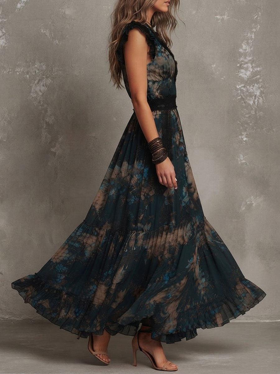 Angèle | Floral Overlay Maxi Dress