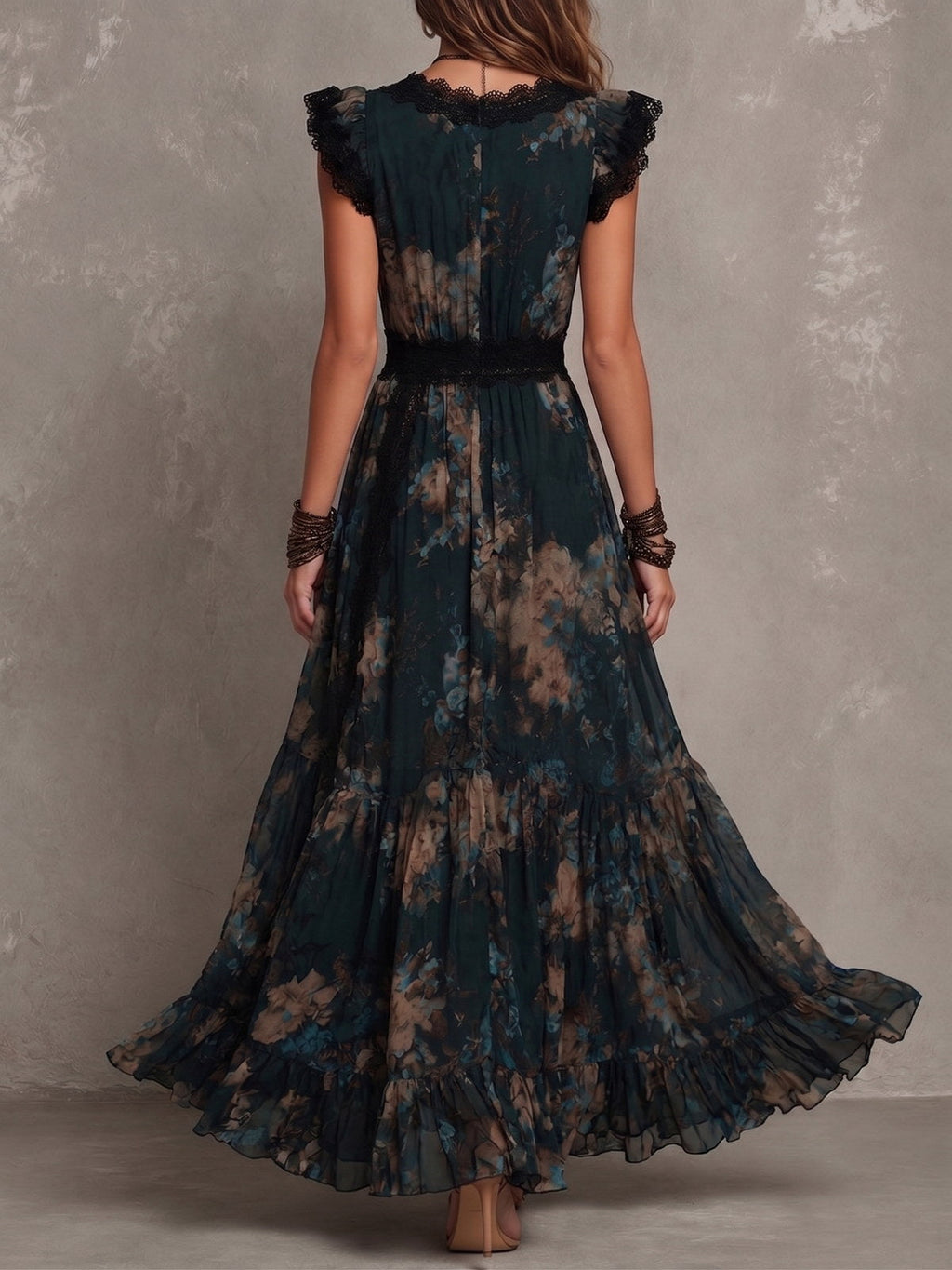 Angèle | Floral Overlay Maxi Dress