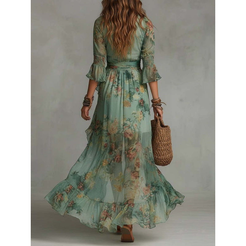 Cécile | Watercolour Wrap Dress