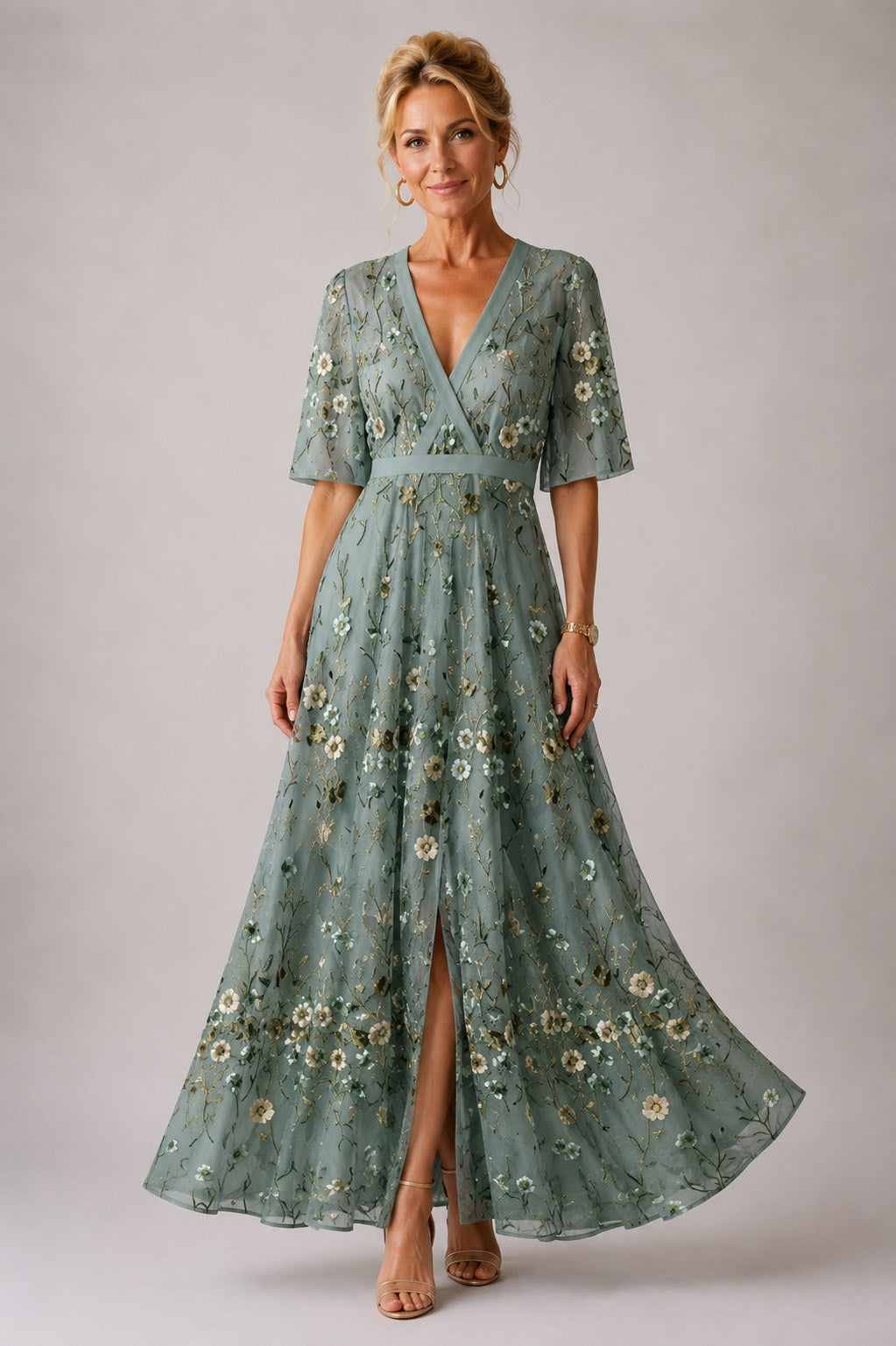 Julie | Floral Dress with 3/4 Sleeves