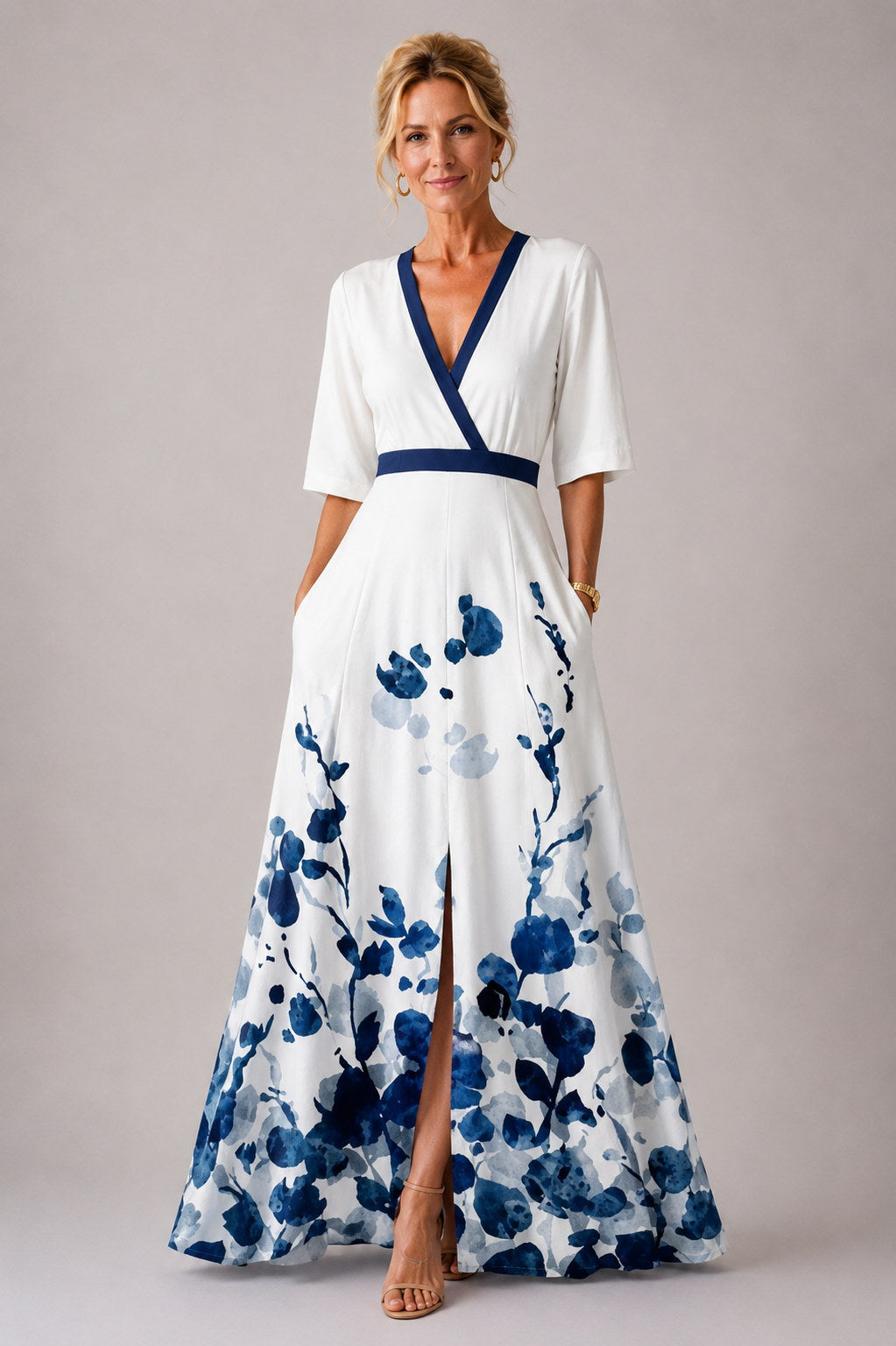 Julie | Floral Dress with 3/4 Sleeves