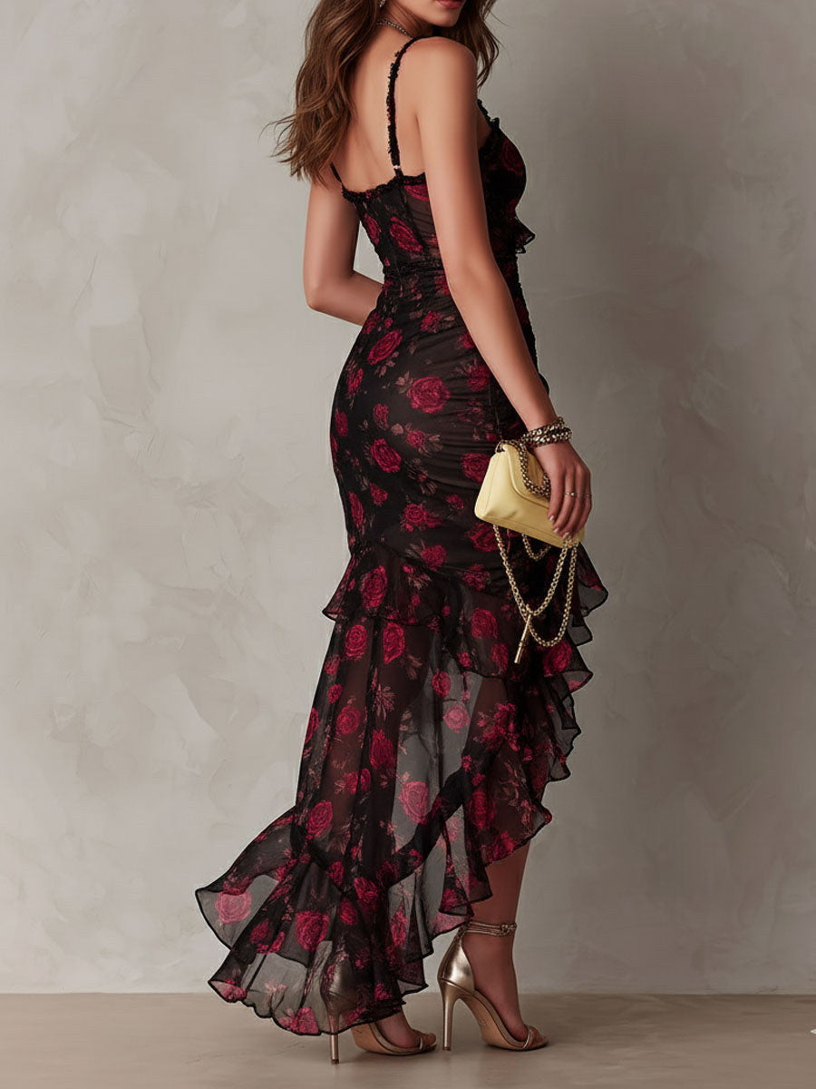 Lucienne | Midi Dress with Floral Design