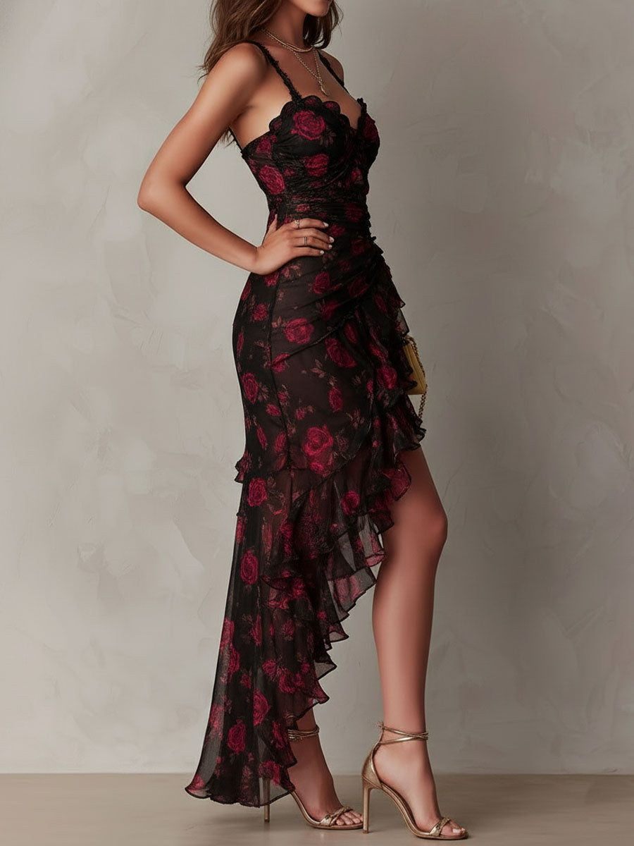 Lucienne | Midi Dress with Floral Design
