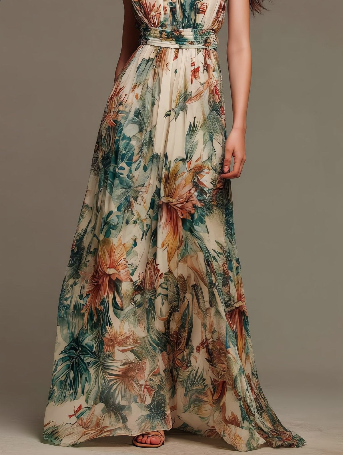 Mélanie | Chiffon Floral Maxi Dress