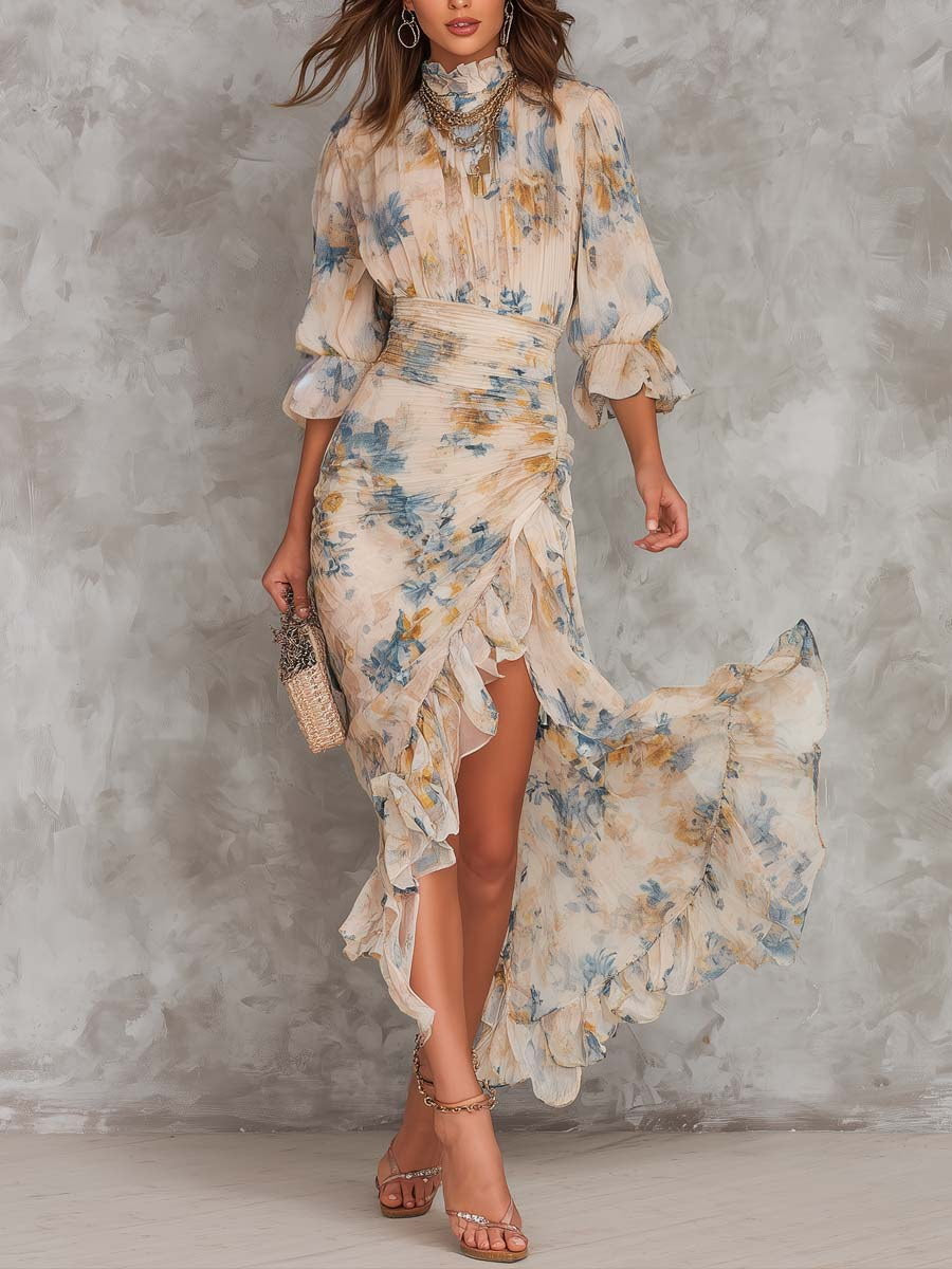 Romane | Printed Long Muslin Dress