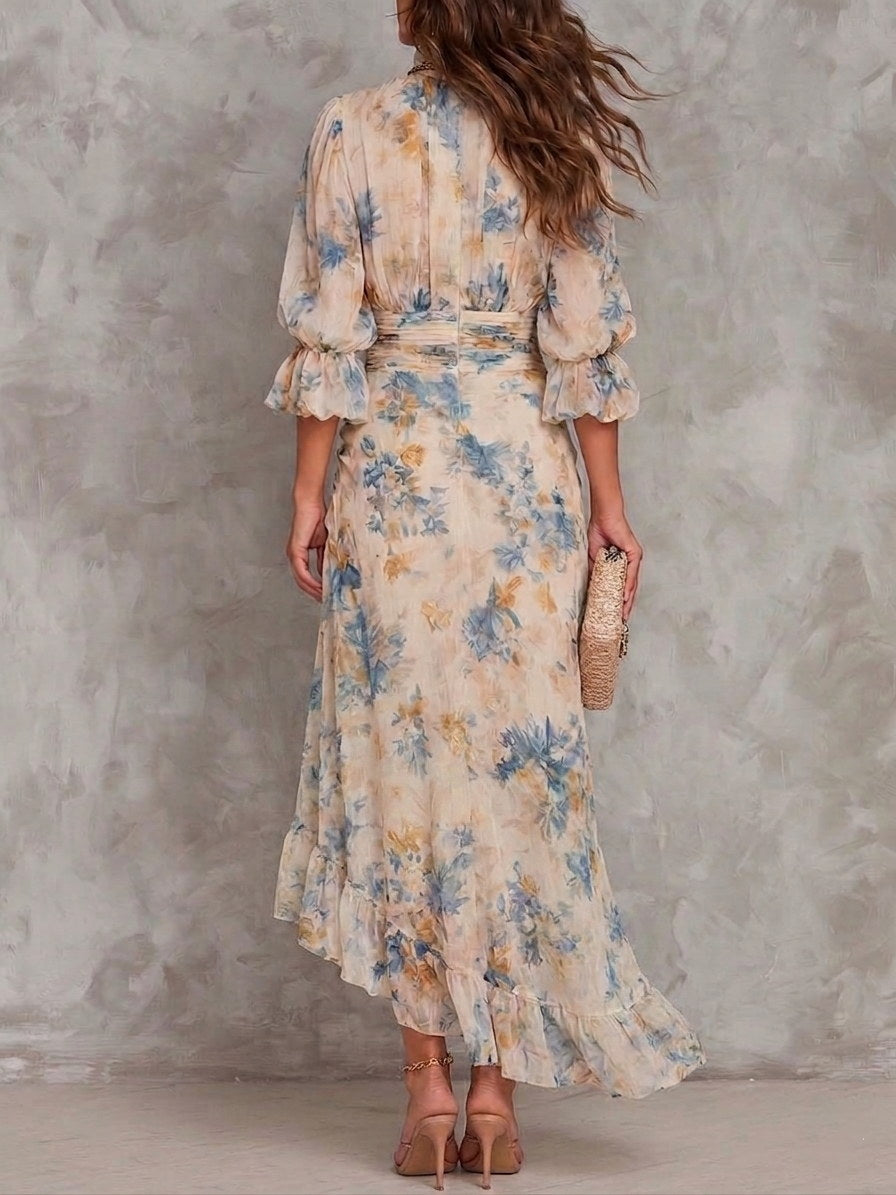 Romane | Printed Long Muslin Dress