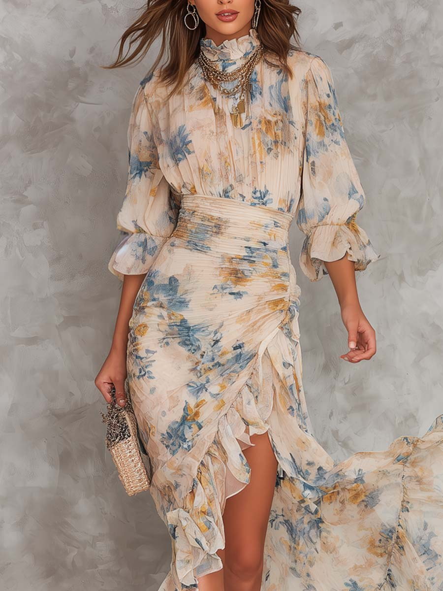 Romane | Printed Long Muslin Dress