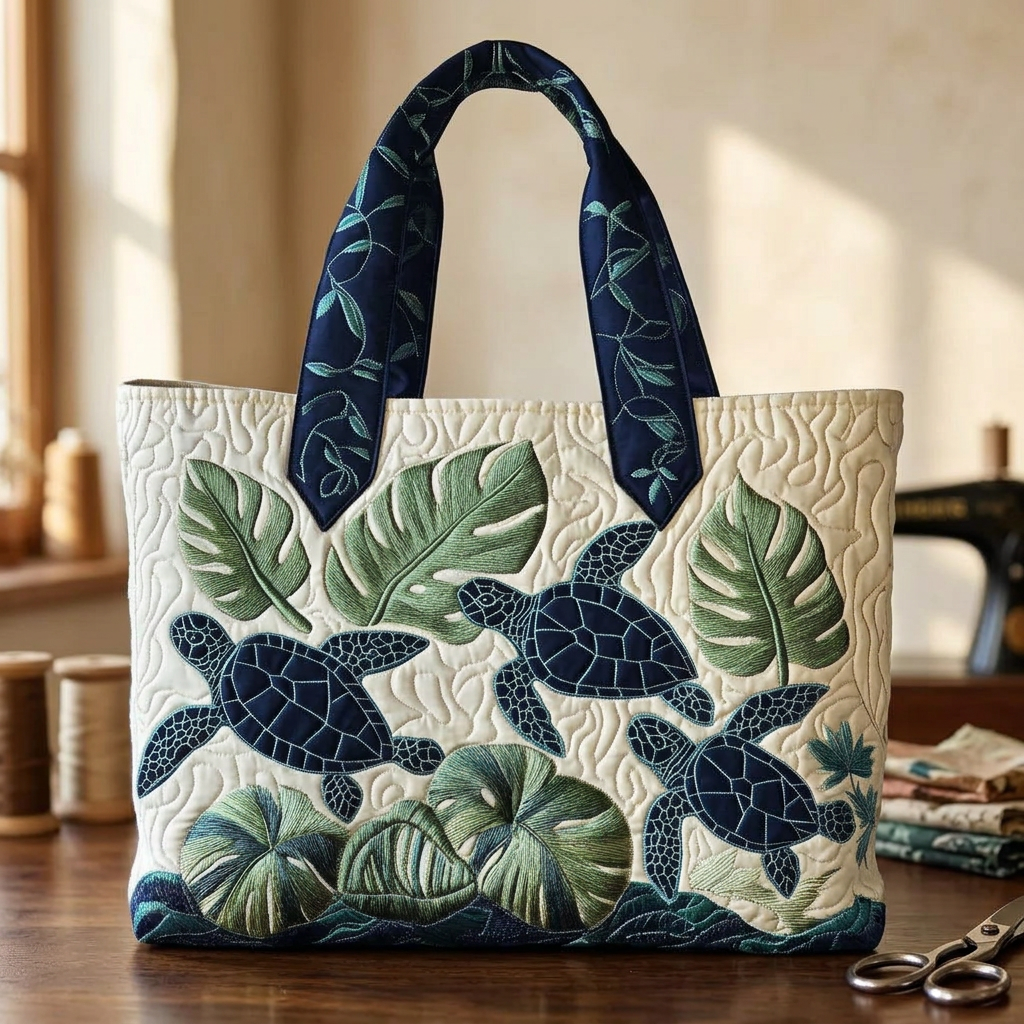 Quilted Sea Turtle Bag – Roomy and Lightweight