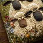 Artistic Quilted Five Sheep Bag – Two Sizes